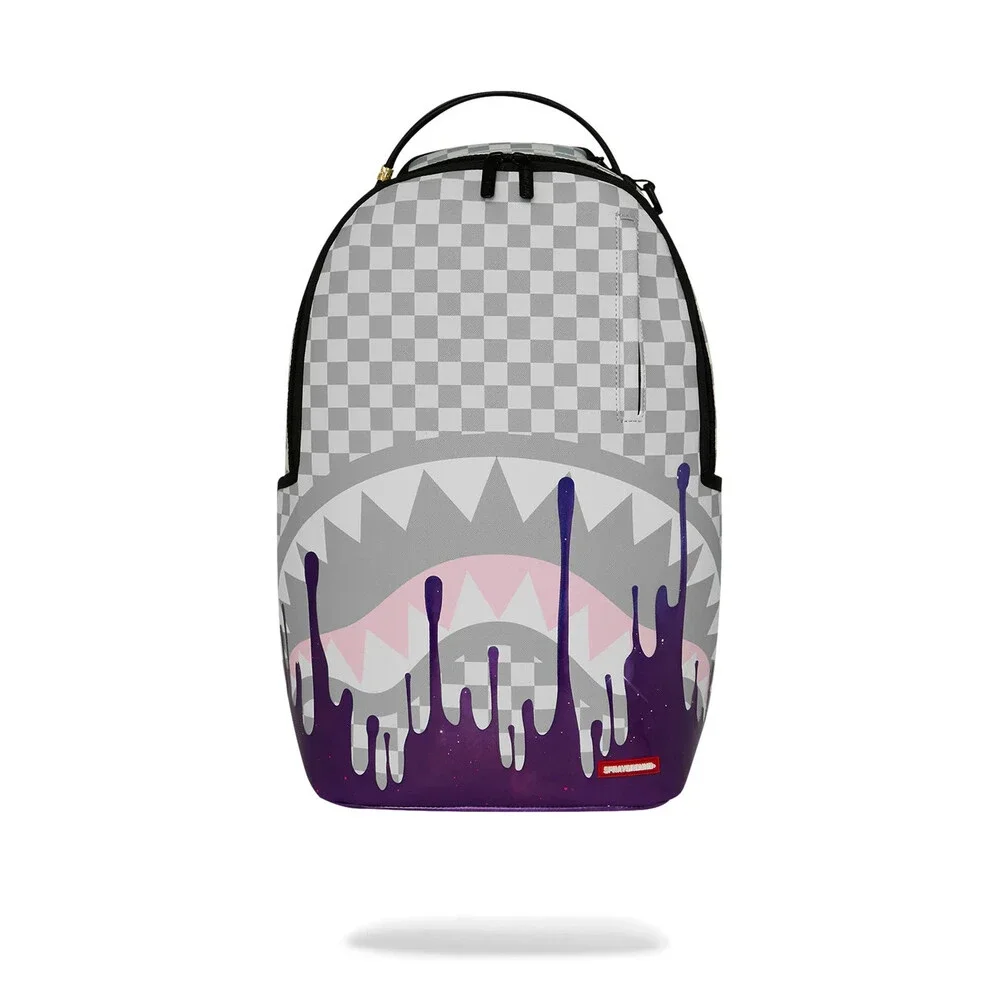 Sprayground Cosmic Chaos Backpack Unisex Gray Checkered Shoulder Strap SPR312